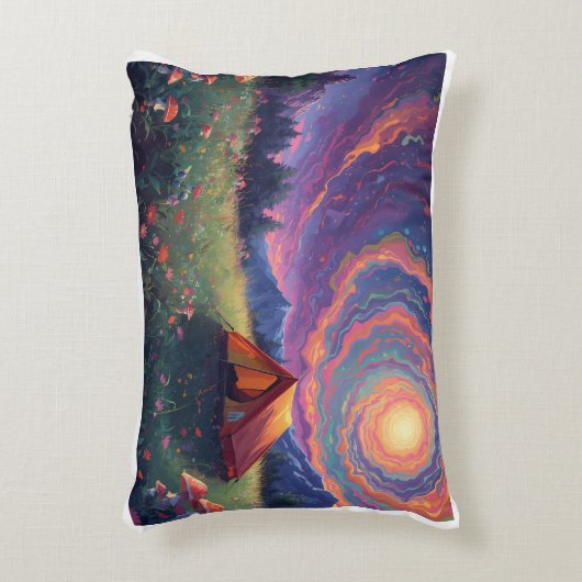 psychedelic camping cushion accent kussen (Voorkant(Verticaal))