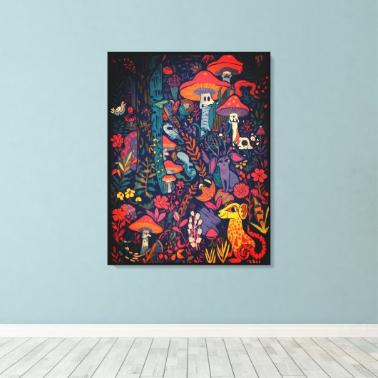 Psychedelic canvas print (Insitu (Houten vloer))