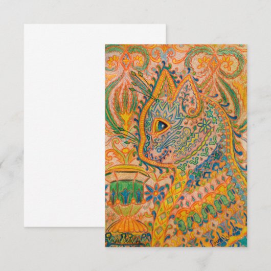 Psychedelic Cat by Louis Wain Bedankkaart (Voorkant / Achterkant)
