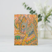 Psychedelic Cat by Louis Wain Feestdagenkaart (Staand voorkant)