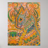 Psychedelic Cat by Louis Wain Poster (Voorkant)