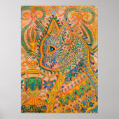 Psychedelic Cat by Louis Wain Poster (Voorkant)