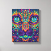 Psychedelic Cat Canvas Afdruk (Voorkant)