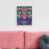 Psychedelic Cat Canvas Afdruk (Insitu (Woonkamer))