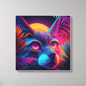Psychedelic Cat Canvas Afdruk (Voorkant)