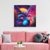 Psychedelic Cat Canvas Afdruk (Insitu (Woonkamer))