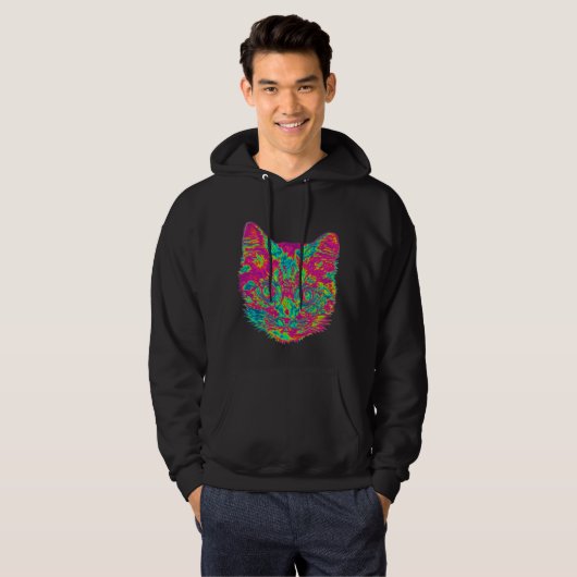Psychedelic Cat Hoodie (Voorkant volledig)