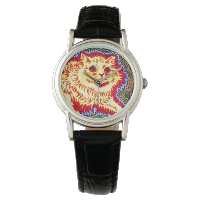 Psychedelic Cat Horloge (Voorkant)