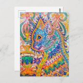 Psychedelic Cat, Louis Wain Briefkaart (Voorkant / Achterkant)