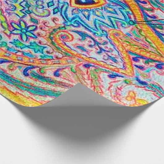 Psychedelic Cat, Louis Wain Cadeaupapier (Hoek)