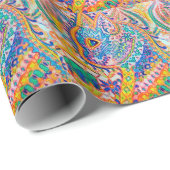 Psychedelic Cat, Louis Wain Cadeaupapier (Rol Hoek)