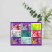 Psychedelic Cat, Louis Wain, Cat Art  Briefkaart (Staand voorkant)