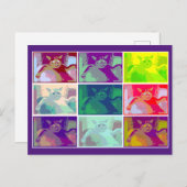 Psychedelic Cat, Louis Wain, Cat Art  Briefkaart (Voorkant / Achterkant)