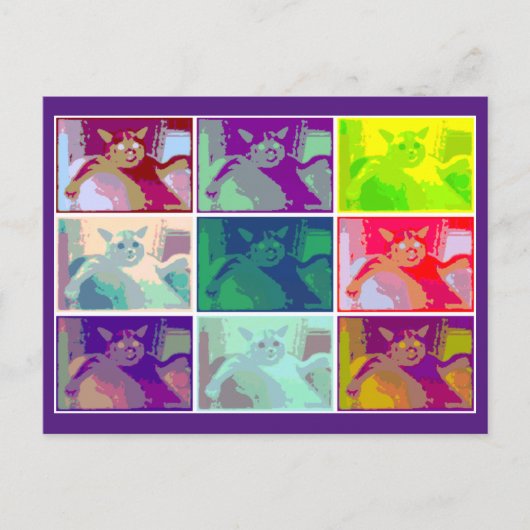 Psychedelic Cat, Louis Wain, Cat Art  Briefkaart (Voorkant)