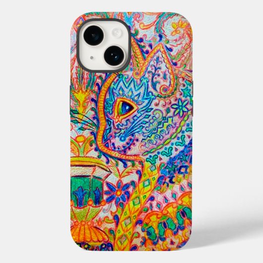 Psychedelic Cat, Louis Wain Hoesje-Mate iPhone Cas Case-Mate iPhone Case (Achterkant)