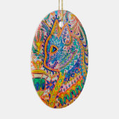Psychedelic Cat, Louis Wain Keramisch Ornament (Rechts)