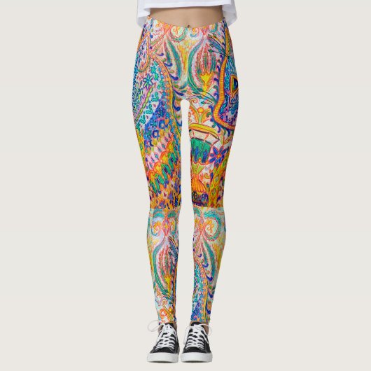 Psychedelic Cat, Louis Wain Leggings (Voorkant)