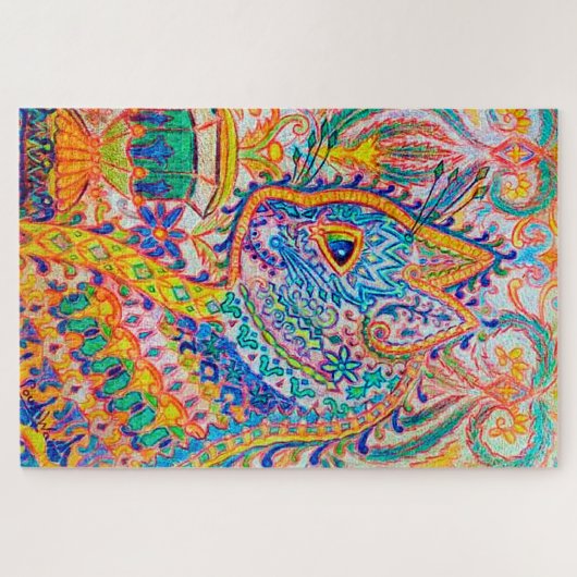 Psychedelic Cat, Louis Wain Legpuzzel (Horizontaal)