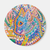 Psychedelic Cat, Louis Wain Magneet (Voorkant)
