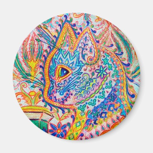 Psychedelic Cat, Louis Wain Magneet (Voorkant)