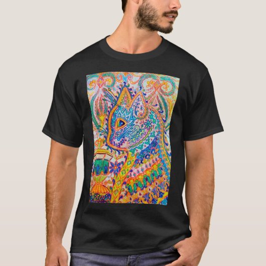 Psychedelic Cat, Louis Wain T-shirt (Voorkant)