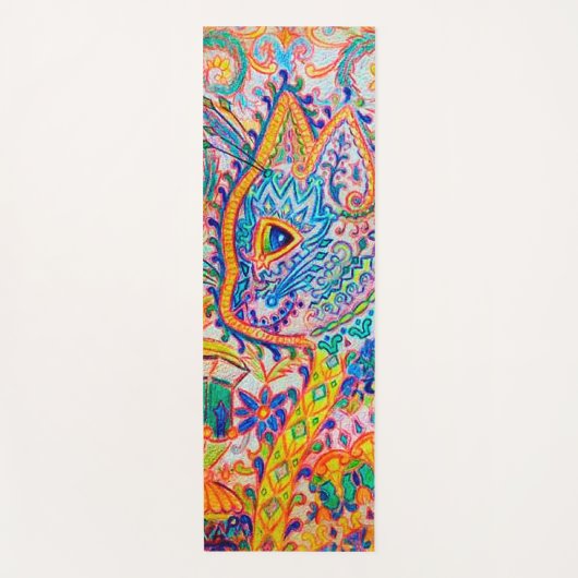 Psychedelic Cat, Louis Wain Yogamat (Voorkant)
