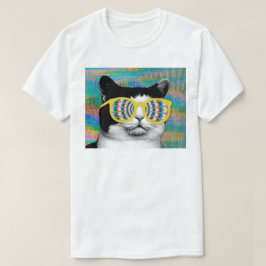 PSYCHEDELIC CAT MET SUNGLAS T-SHIRT