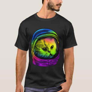 Psychedelic Cat product Astronaut Cat met Space H T-shirt