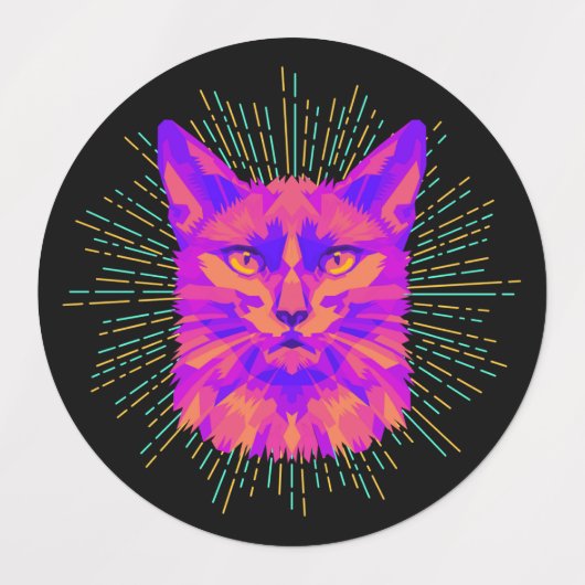 Psychedelic Cat Sticker, waterdicht Labels (Design 2)