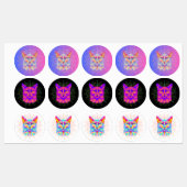 Psychedelic Cat Sticker, waterdicht Labels (Vel)