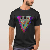 Psychedelic Cat Sunglasses Trippy Psytrance Univer T-shirt (Voorkant)