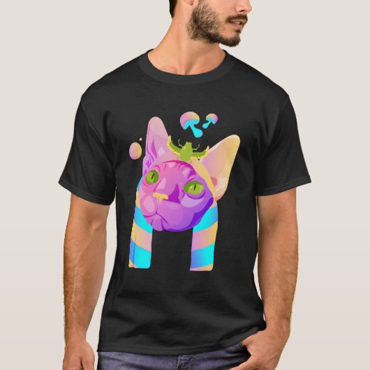 Psychedelic Cat T-shirt (Voorkant)