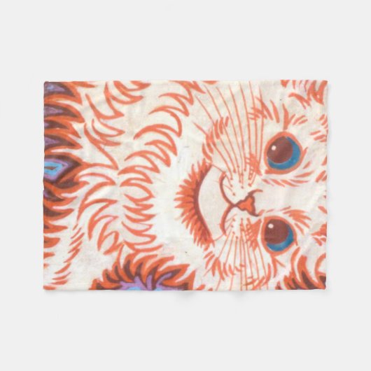 Psychedelic Cat van Louis Wain Fleece Deken (Voorkant (Horizontaal))