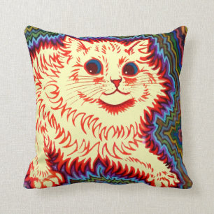 Psychedelic Cat van Louis Wain Kussen