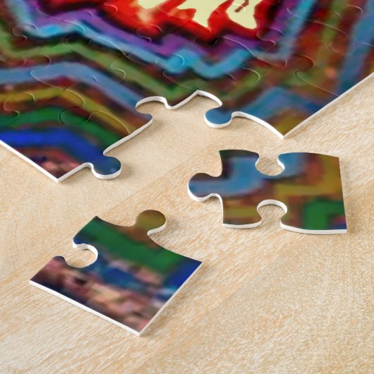  Psychedelic Cat van Louis Wain Legpuzzel (Zijkant)