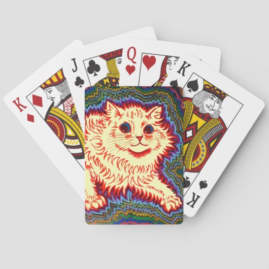 Psychedelic Cat van Louis Wain Pokerkaarten (Achterkant)