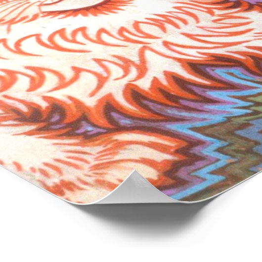 Psychedelic Cat van Louis Wain Poster (Hoek)