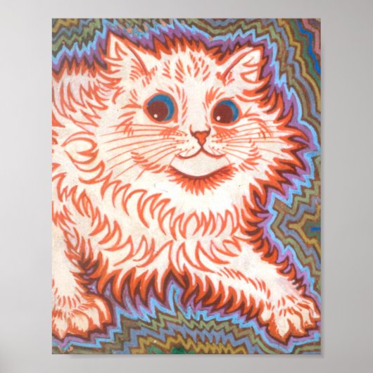  Psychedelic Cat van Louis Wain Poster (Voorkant)