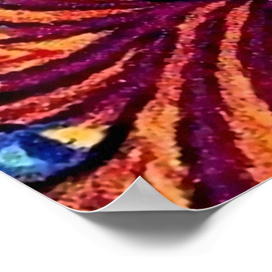 "Psychedelic Cat" van Louis Wain Poster (Hoek)