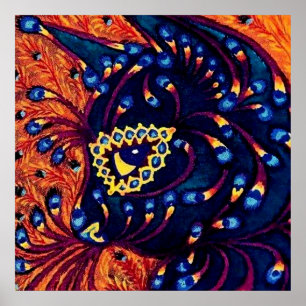 "Psychedelic Cat" van Louis Wain Poster