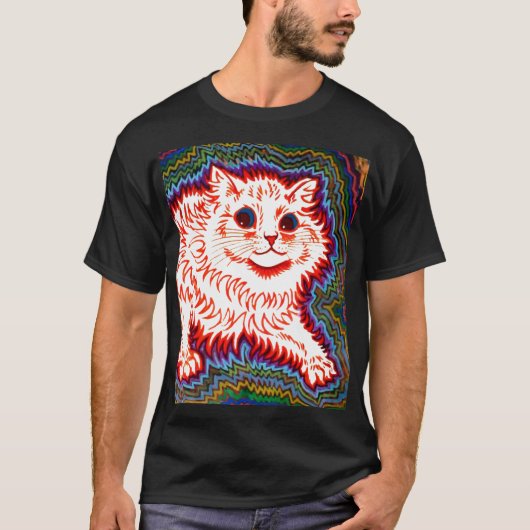  Psychedelic Cat van Louis Wain T-shirt (Voorkant)