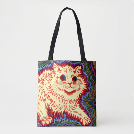  Psychedelic Cat van Louis Wain Tote Bag (Voorkant)