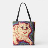 Psychedelic Cat van Louis Wain Tote Bag (Achterkant)