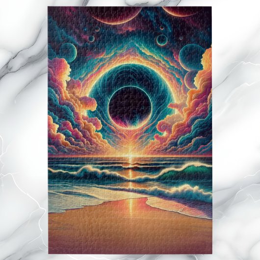 Psychedelic Celestial Sunset Beach Landschap Legpuzzel