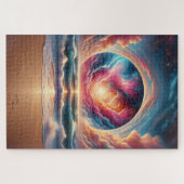 Psychedelic Celestial Sunset Beach Landschap Legpuzzel (Horizontaal)