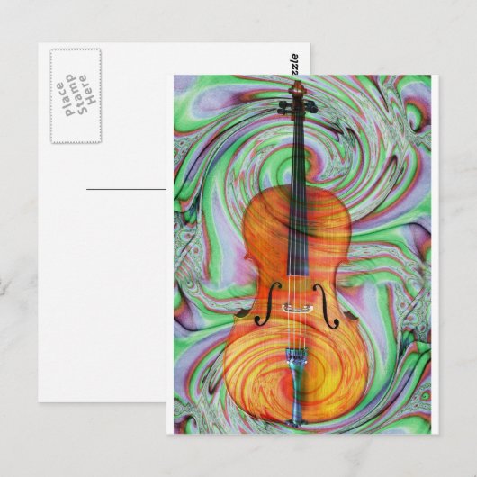 Psychedelic Cello Briefkaart (Voorkant / Achterkant)