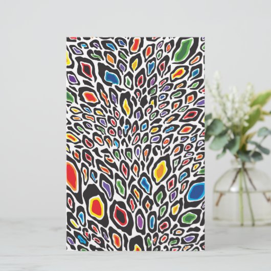 Psychedelic Cheetah Briefpapier (Staand voorkant)