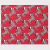 Psychedelic-Cheetah-Doxie-Santa Cadeaupapier (Vlak)