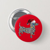 Psychedelic-Cheetah-Doxie-Santa Ronde Button 5,7 Cm (Voorkant /achterkant)