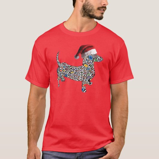 Psychedelic-Cheetah-Doxie-Santa T-shirt (Voorkant)